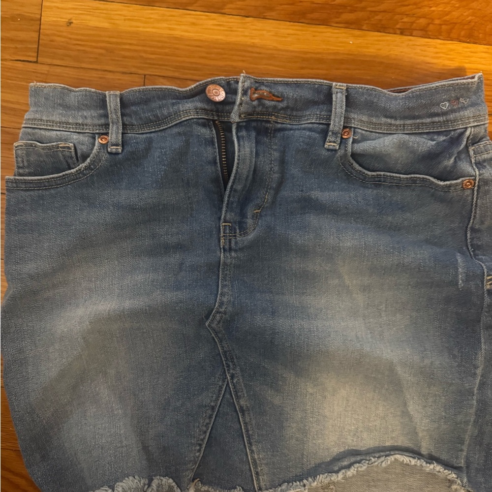 Dittos Distressed Stretch Denim Skirt Womens